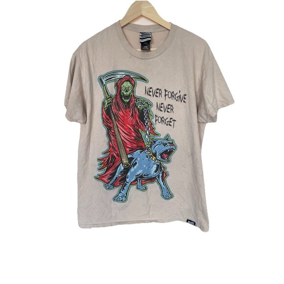Broken Promises WORST IN ME TEE SAND size large 100% cotton Never Forgive forget - Picture 2 of 16